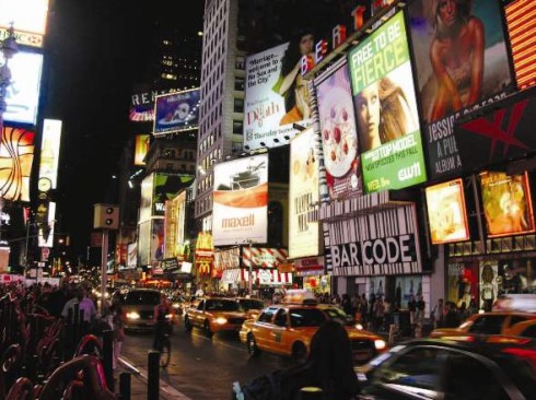 "Saturday night at Times Square"