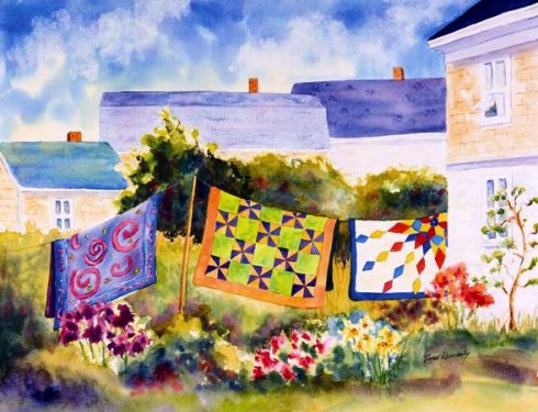 Monhegan Quilts 22x30 watercolor 140-RKK