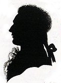 A traditional 18th century silhouette portrait.