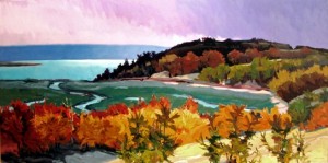 “Down to the Bay”, oil on canvas, 36 x 72" by Philip Koch.