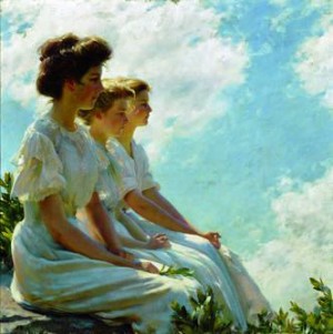 Charles Courtney Curran, On the Heights, 1909, oil on canvas, 30 1/16 x 30 1/16 in., Collection of the Brooklyn Museum, Gift of Cornelia E. and Jennie A. Donnellon  33.271