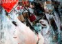 “Unlocked”, acrylic, enamel, stain, spray paint, plexiglas on fabric, 40 in. x 40 in., by Robert Grad.