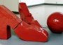 "Red Shoes", sculpture, by Patricia Feber.